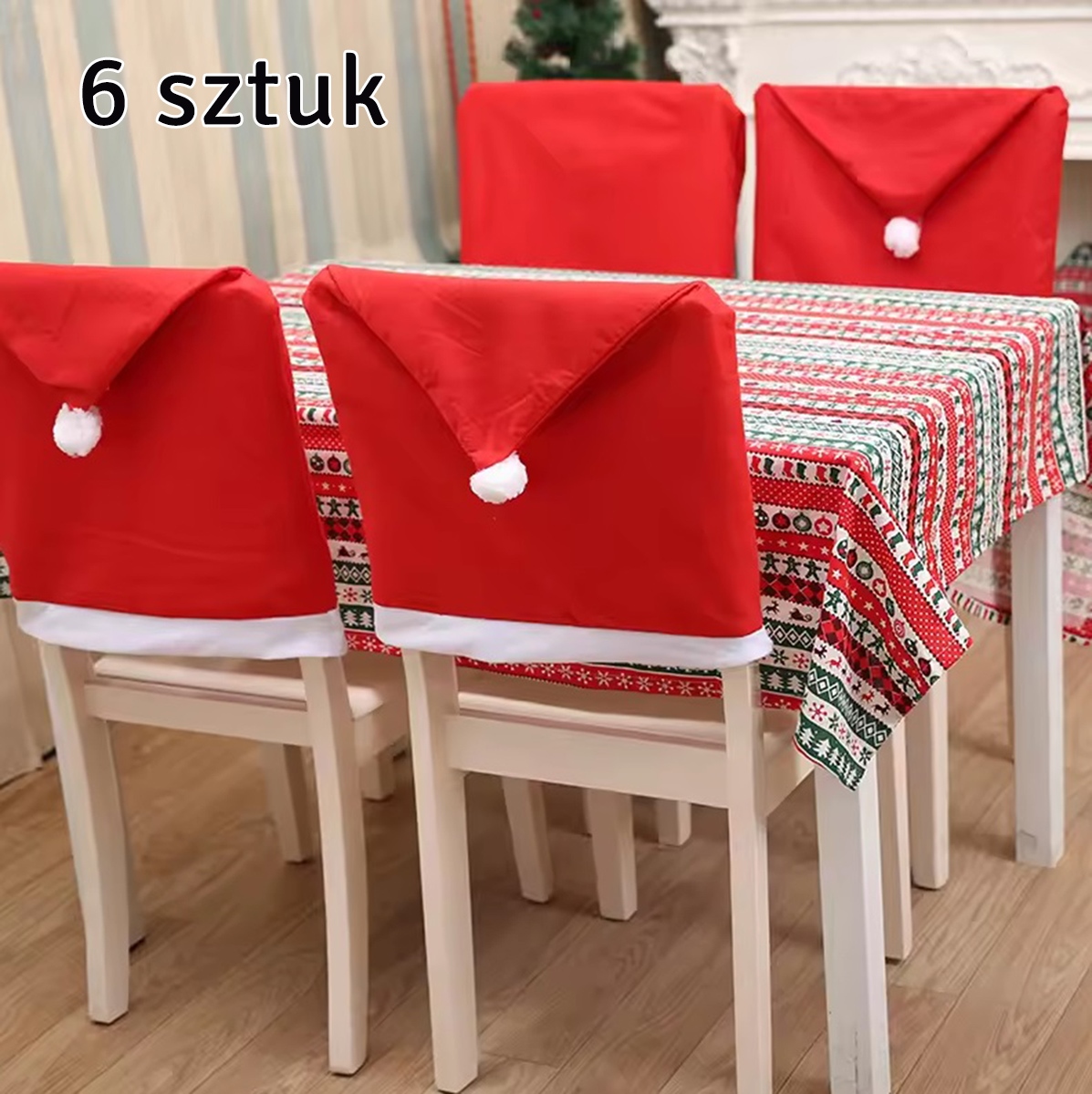 Kalėdinis kėdės atlošo užvalkalas, 6 vnt.