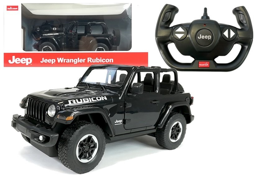 Nuotoliniu būdu valdomas jeep wrangler rubicon 1:14, juodas