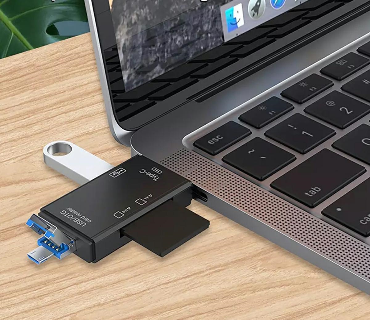 Atminties kortelių skaitytuvas su usb ir otg funkcija