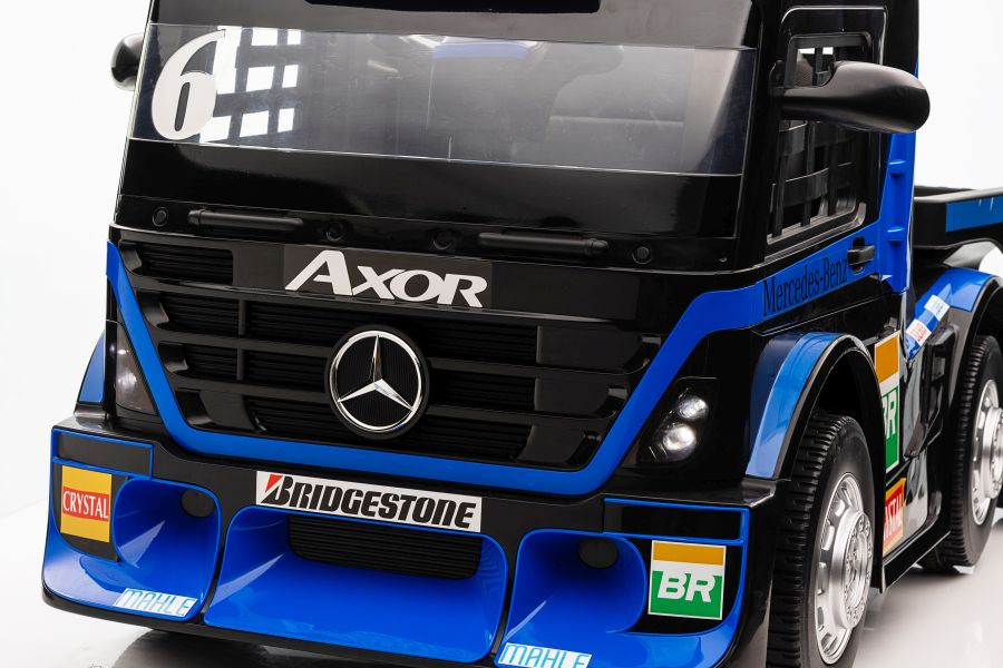 Vienvietis elektromobilis vaikams mercedes-benz axor xmx622, mėlynas