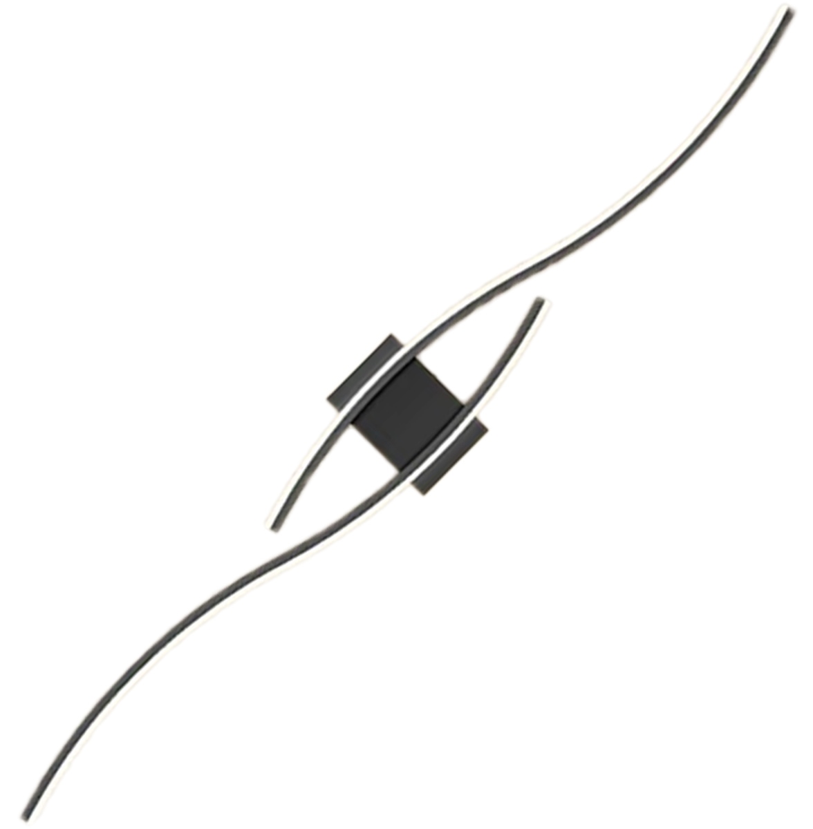 Led sieninė lempa zd149b, juoda, 60 cm, šiltai balta
