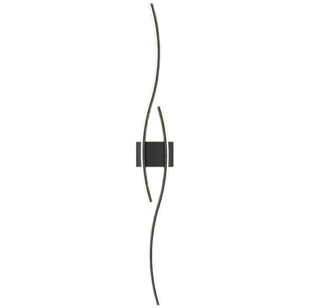 Led sieninė lempa zd149b, juoda, 60 cm, šiltai balta