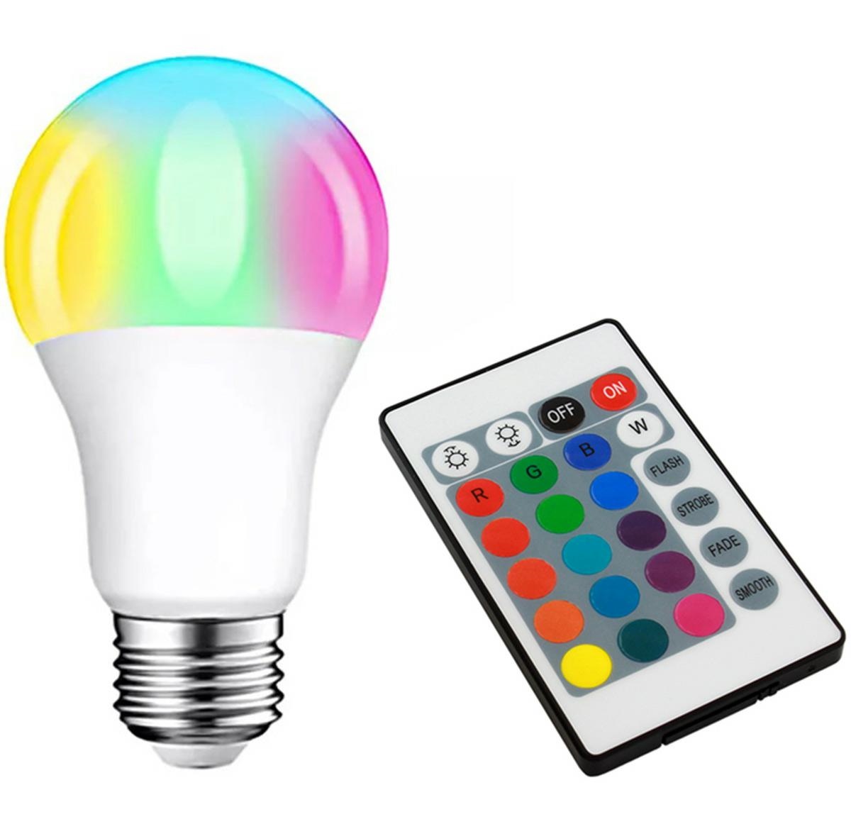 Led lemputė rgb e27 su nuotolinio valdymo pultu, 3w