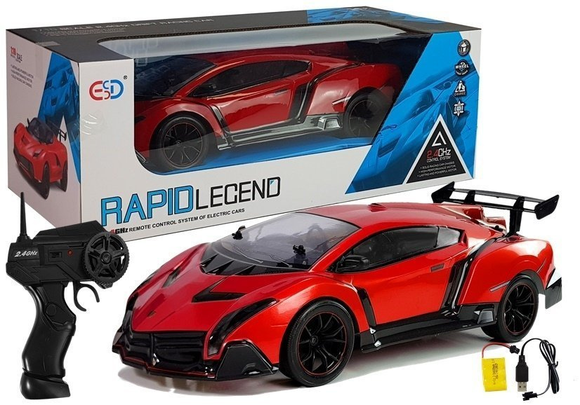 Nuotoliniu būdu valdomas automobilis lean toys, raudonas