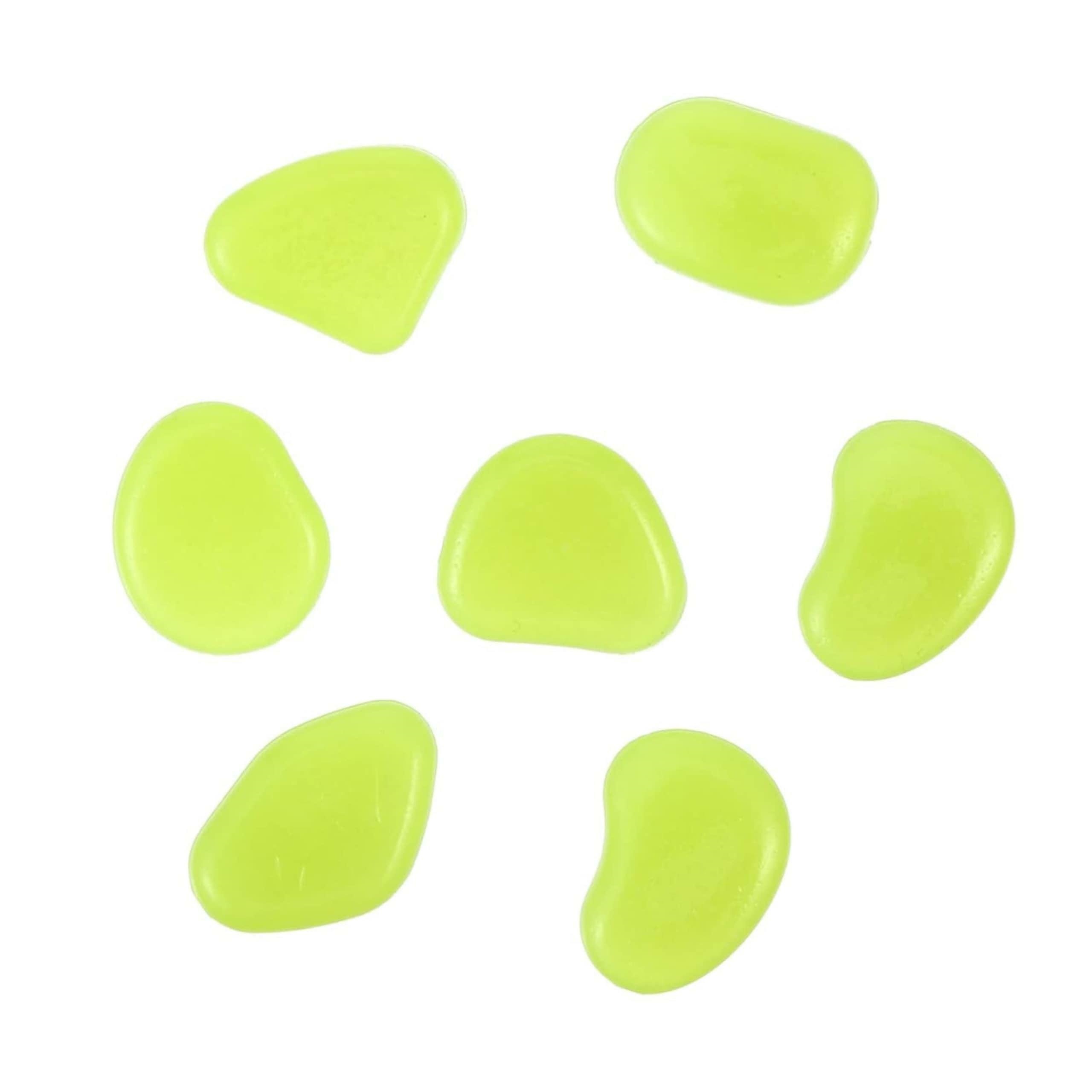 Fluorescenciniai polistireno akmenukai, 100 vnt., 2-3 cm, geltoni