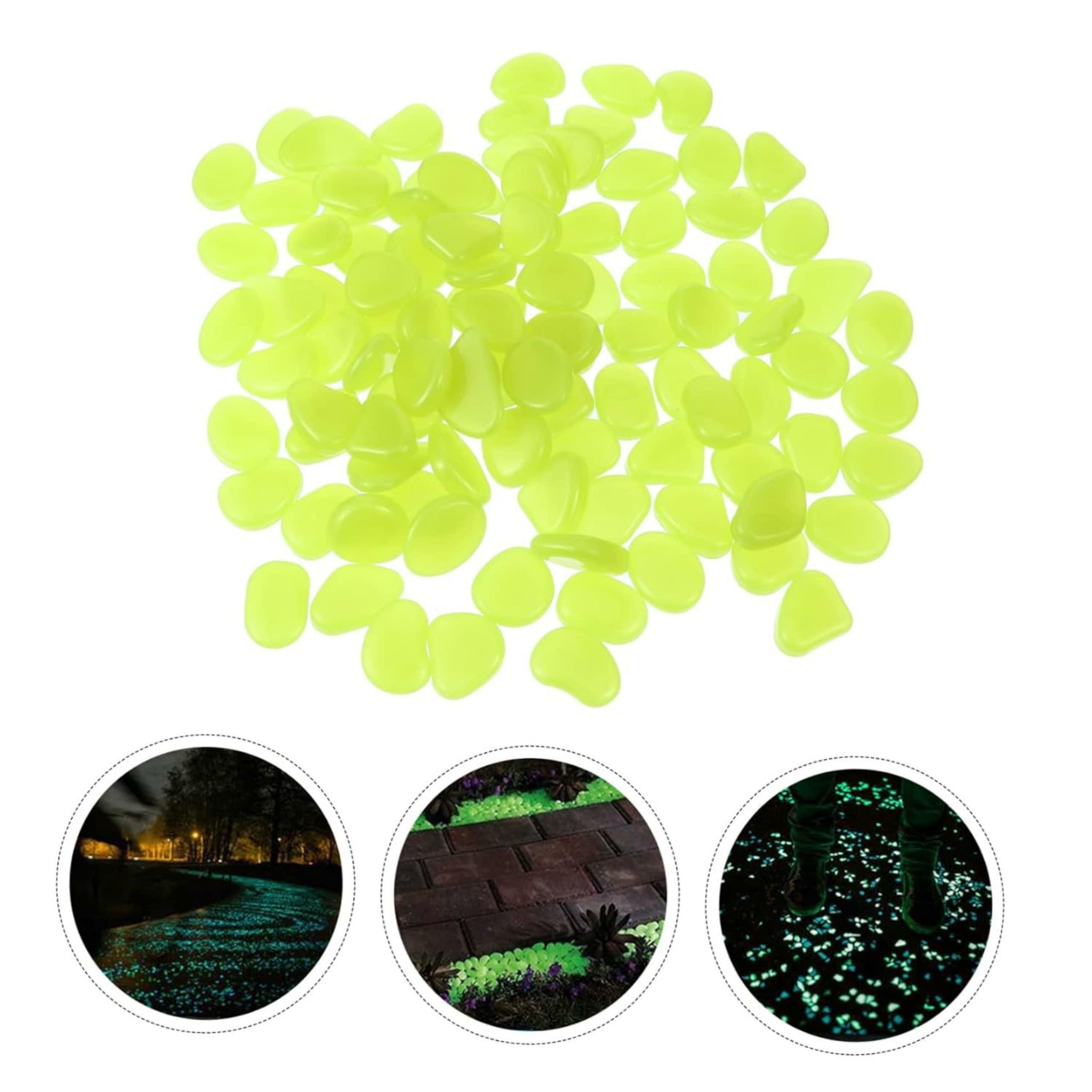 Fluorescenciniai polistireno akmenukai, 100 vnt., 2-3 cm, geltoni