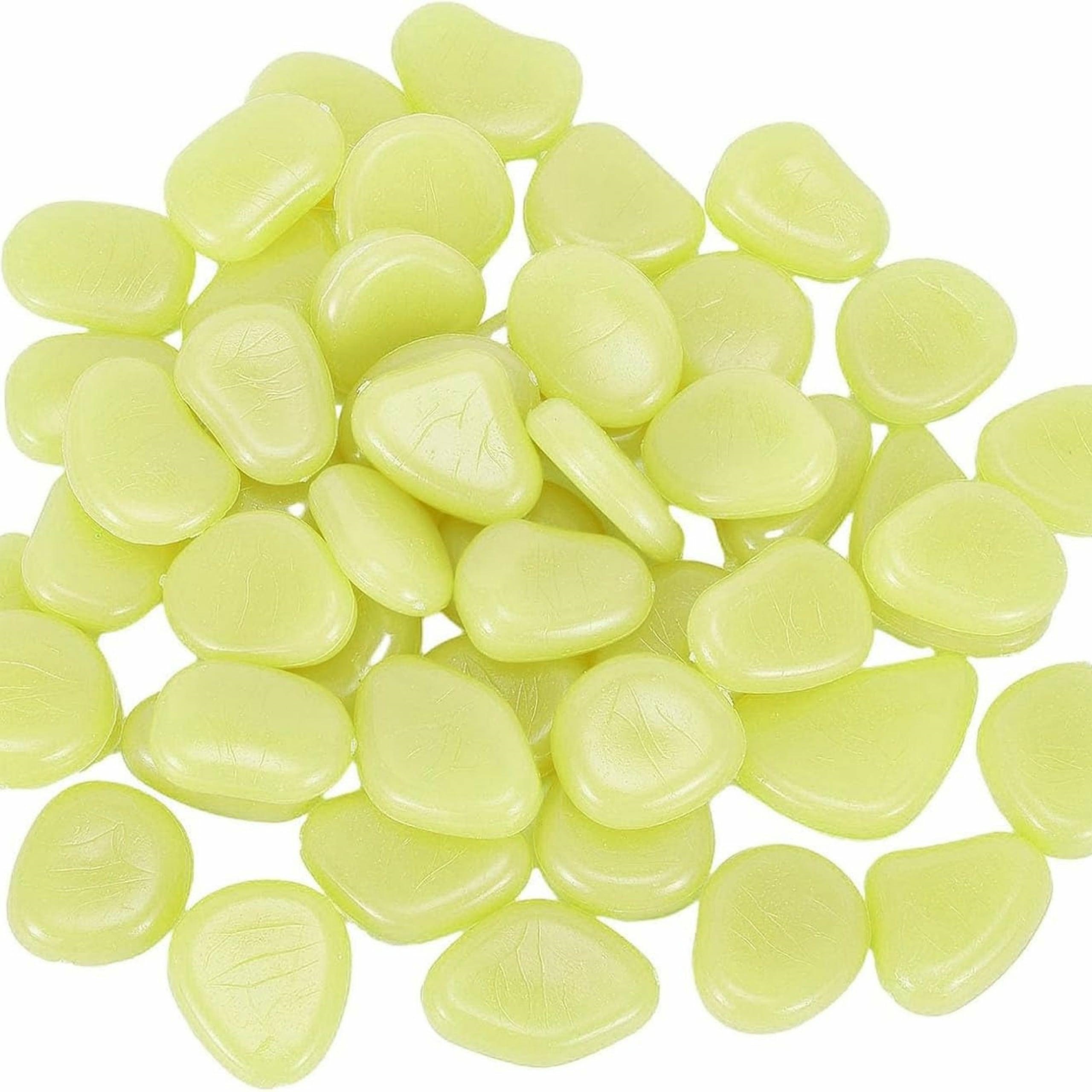 Fluorescenciniai polistireno akmenukai, 100 vnt., 2-3 cm, geltoni