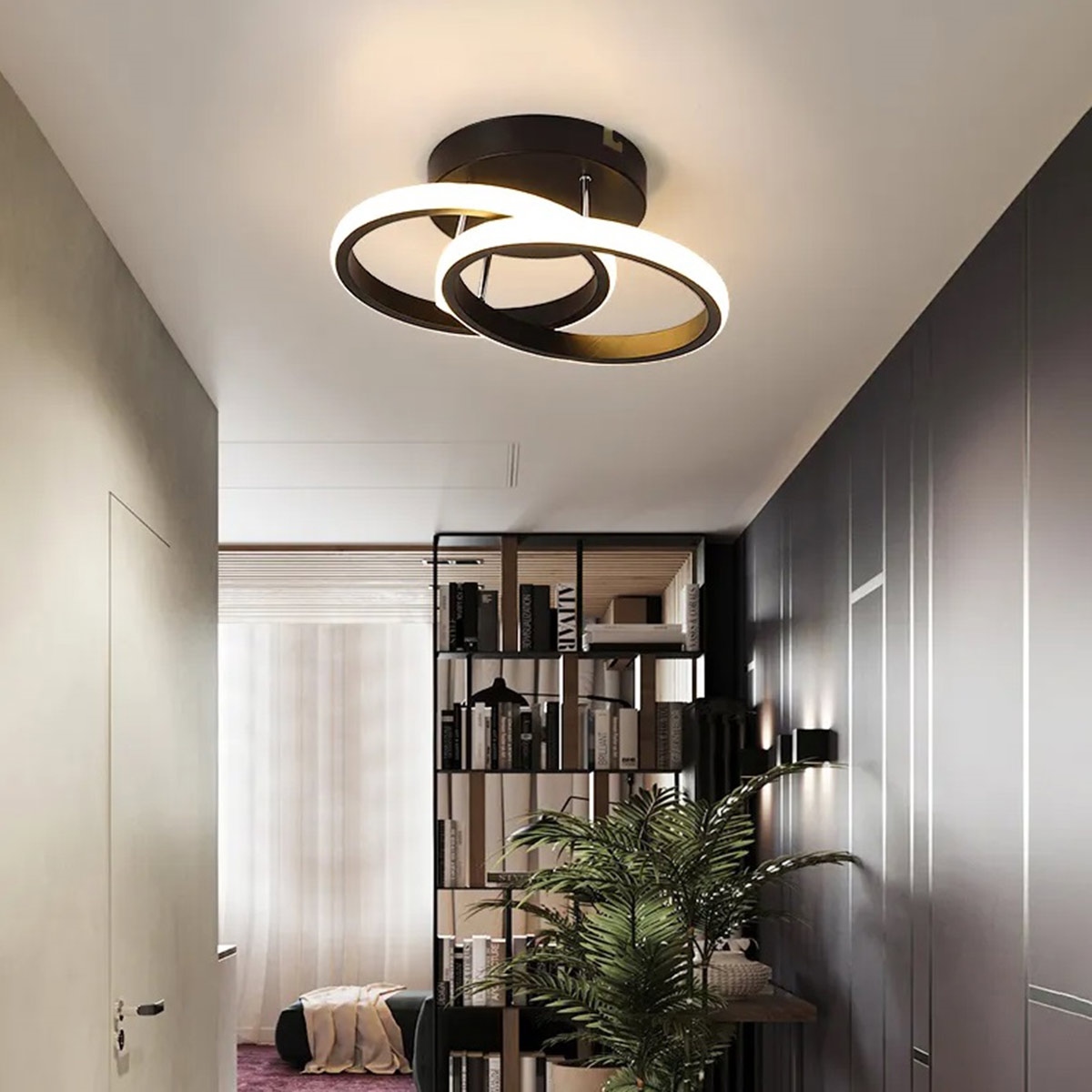 Lubinis led šviestuvas, juodas, 20w
