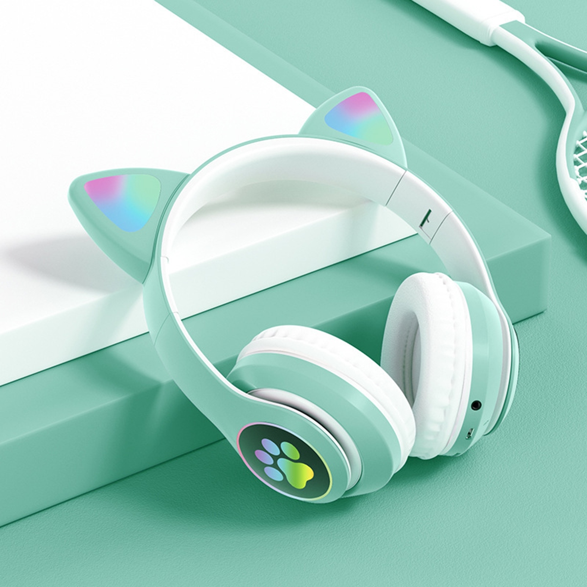Ausinės su led apšvietimu ir bluetooth 5.0