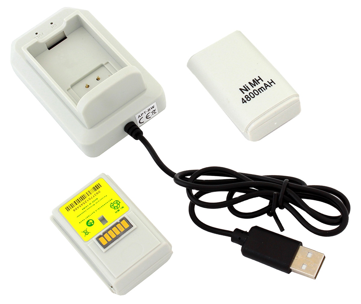 Įkrovimo stotis xbox 360 su 2 akumuliatoriais ir usb kabeliu