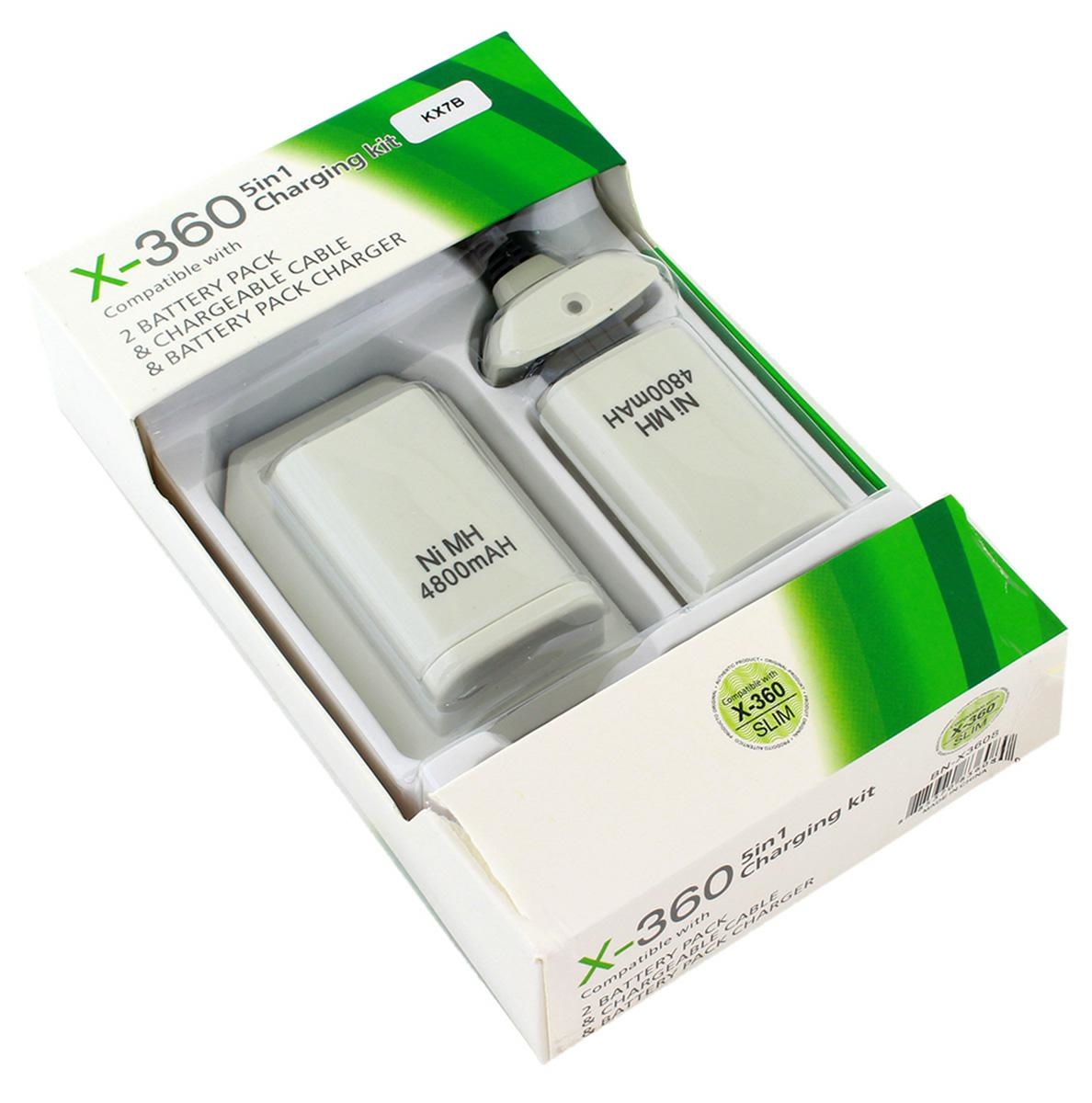 Įkrovimo stotis xbox 360 su 2 akumuliatoriais ir usb kabeliu