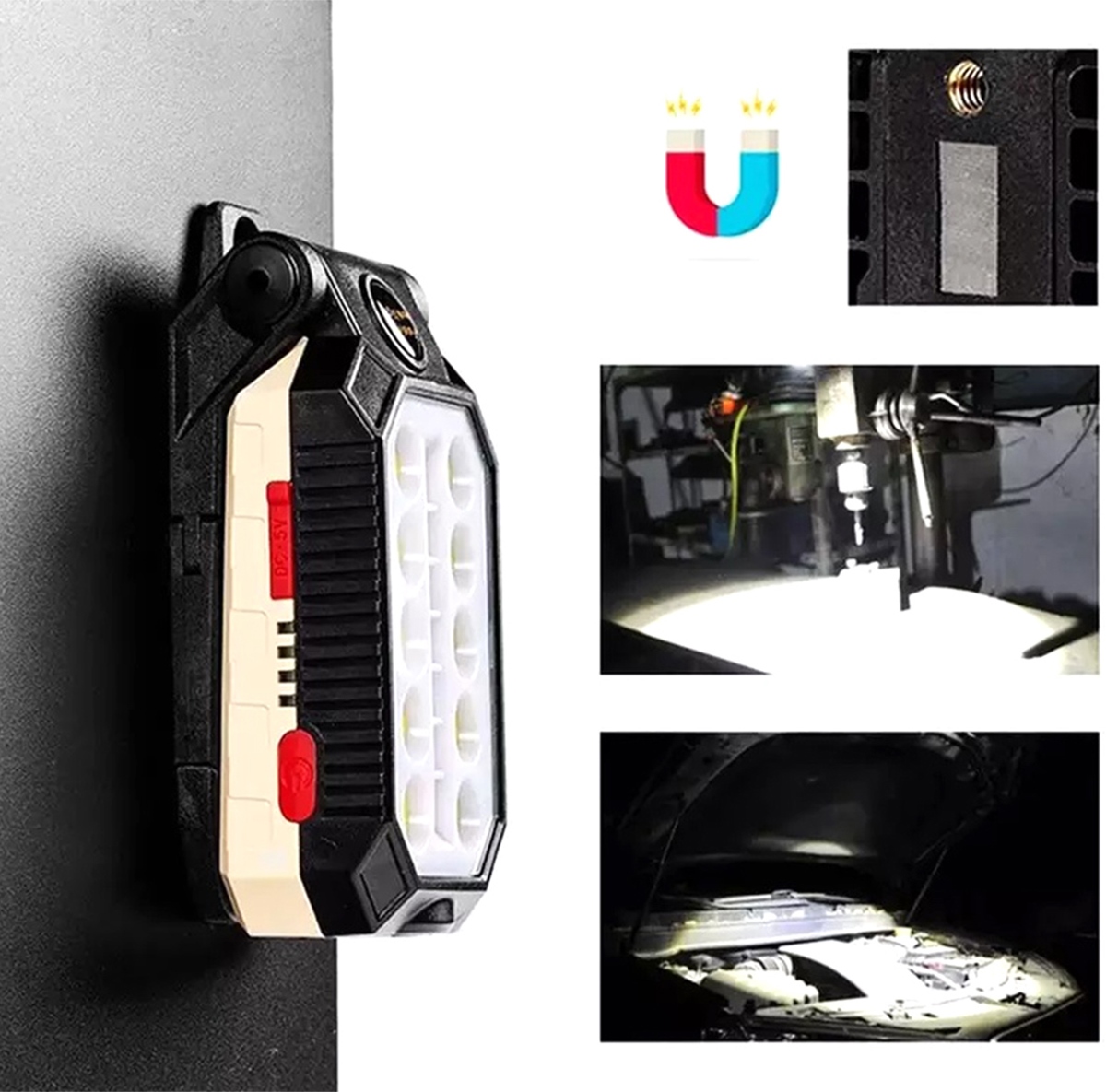 Led dirbtuvių lempa su akumuliatoriumi, 8w