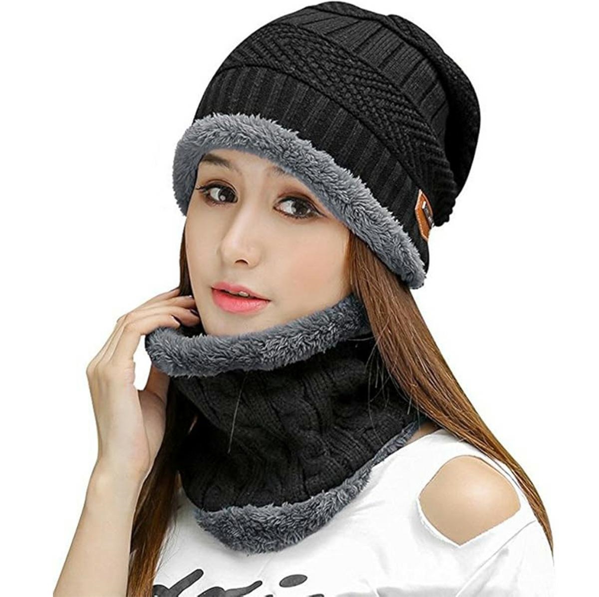 Kepurė, šalikas (rinkinys) unisex set black