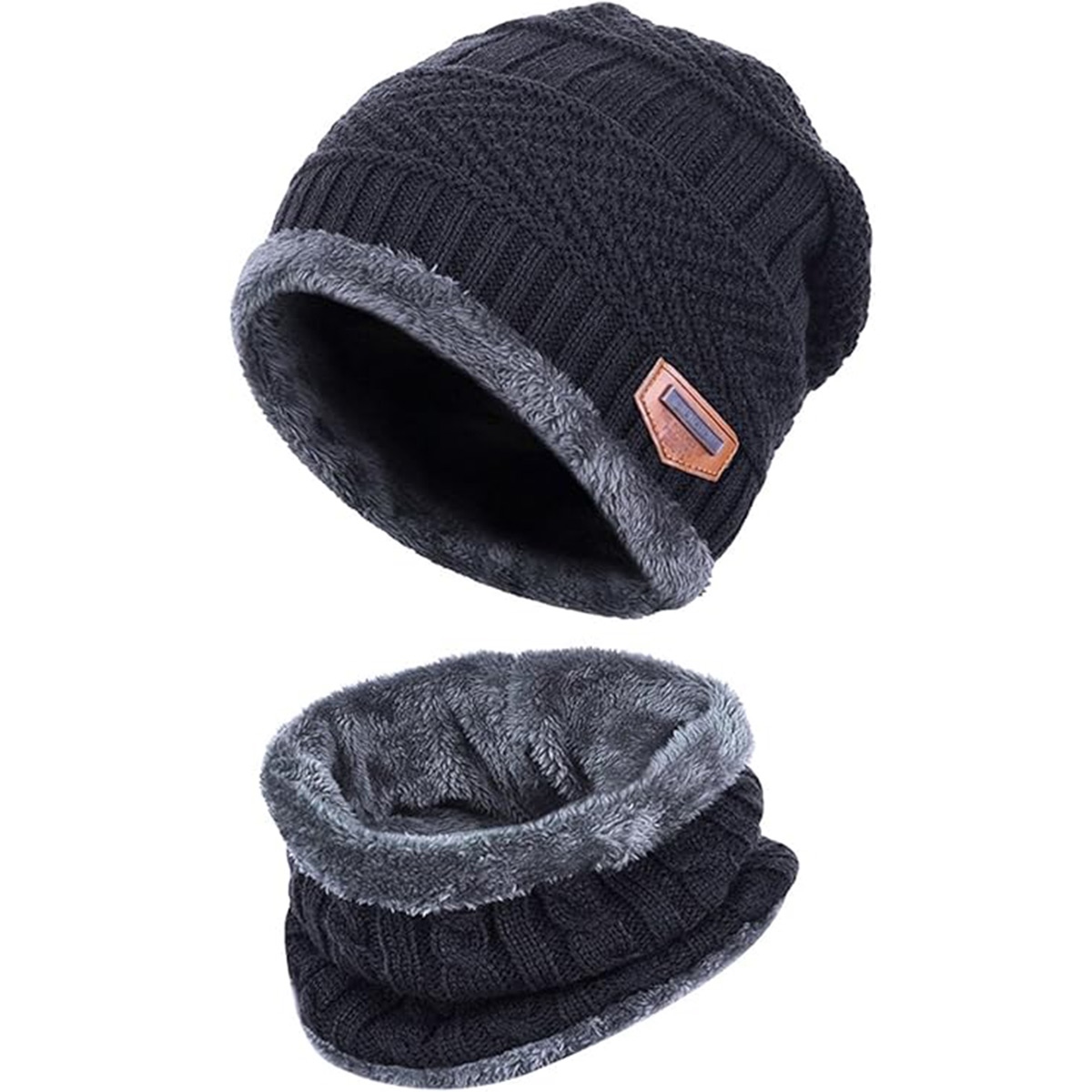 Kepurė, šalikas (rinkinys) unisex set black