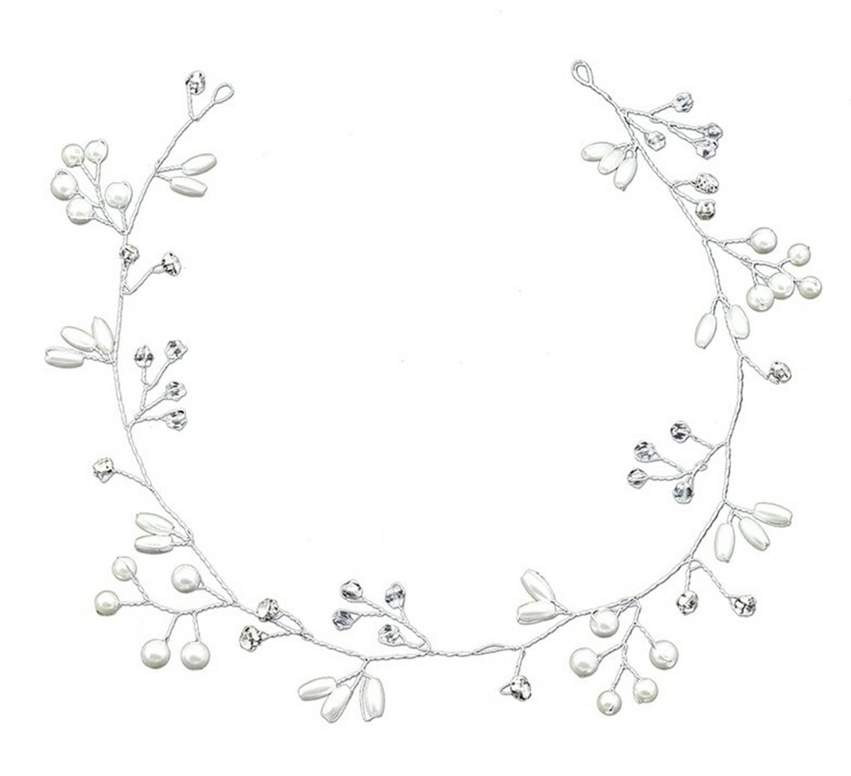 Plaukų tiara su perliukais 50 cm
