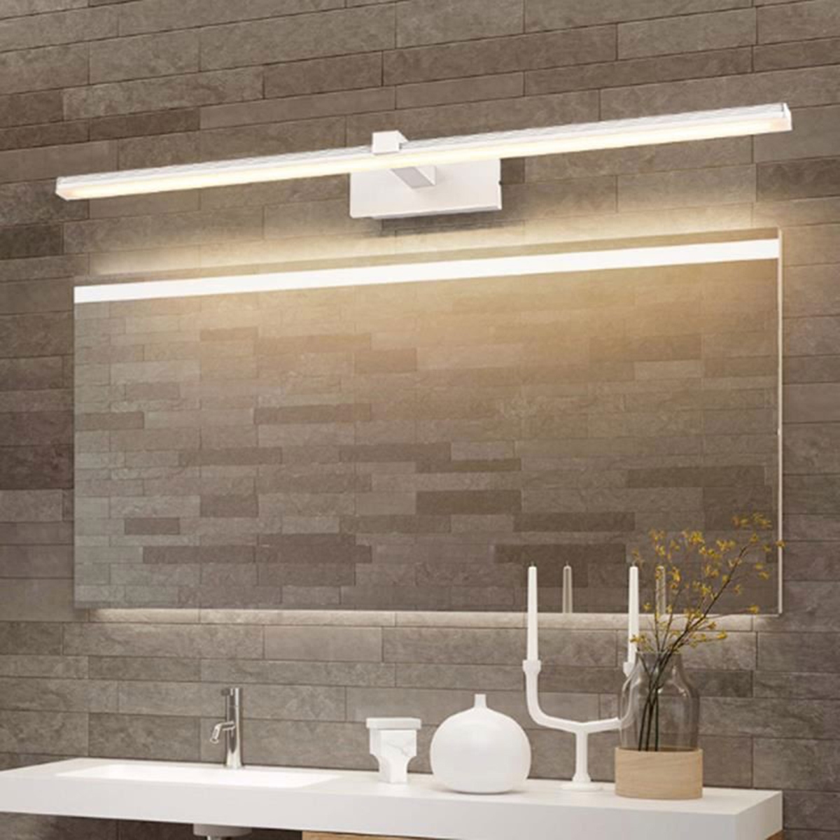 Led sieninis šviestuvas voniai 60 cm baltas