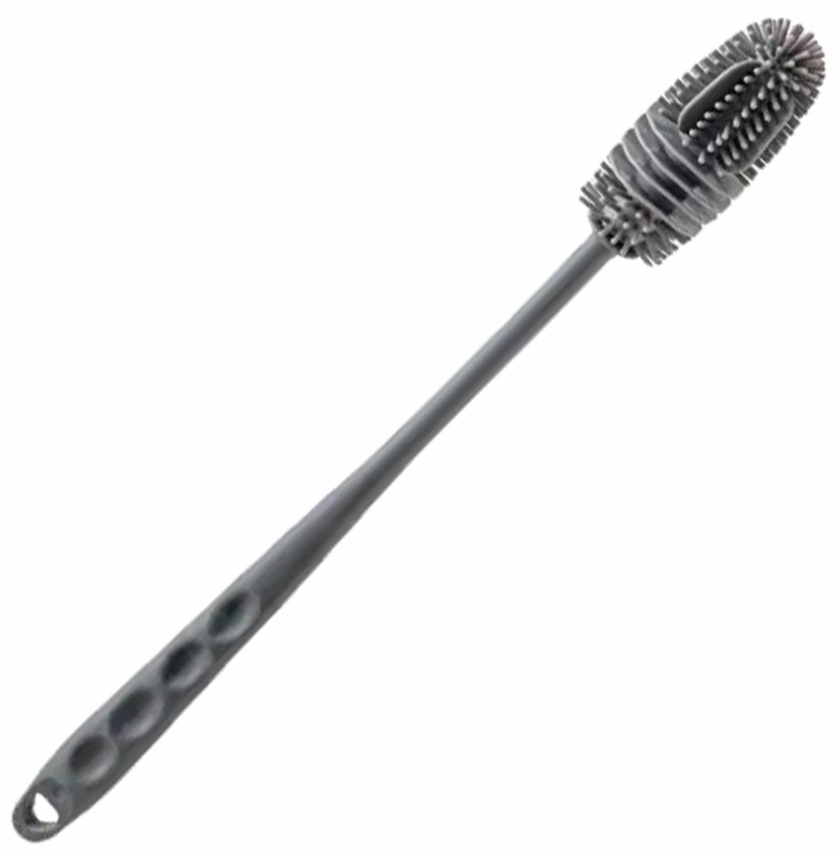 Silikoninis šepetys buteliams ir stiklinėms, 28 cm, pilka