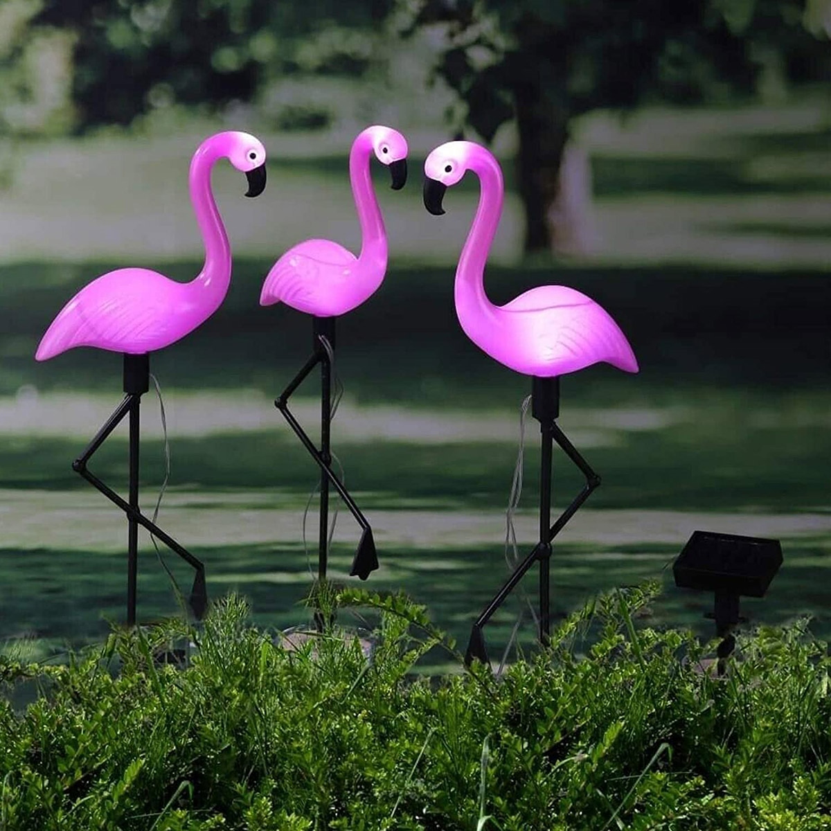 Sodo apšvietimas, flamingai, 3 vnt.