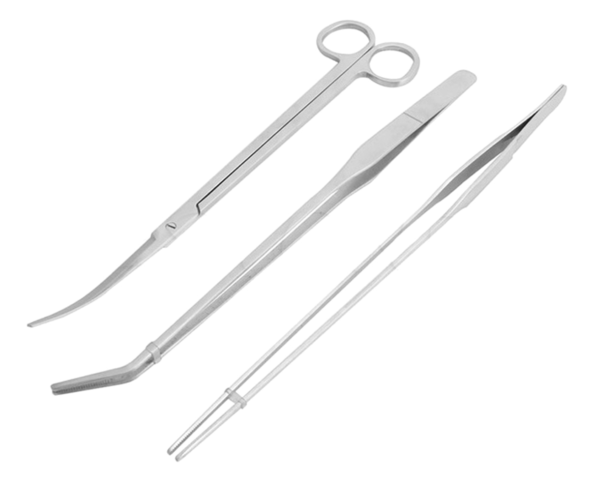 Akvariumo priežiūros rinkinys su nerūdijančio plieno įrankiais, 25-32 cm