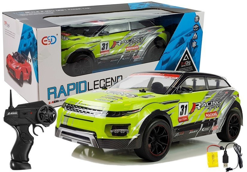 Nuotoliniu Būdu Valdomas Ralio Automobilis Lean Toys, Žalias