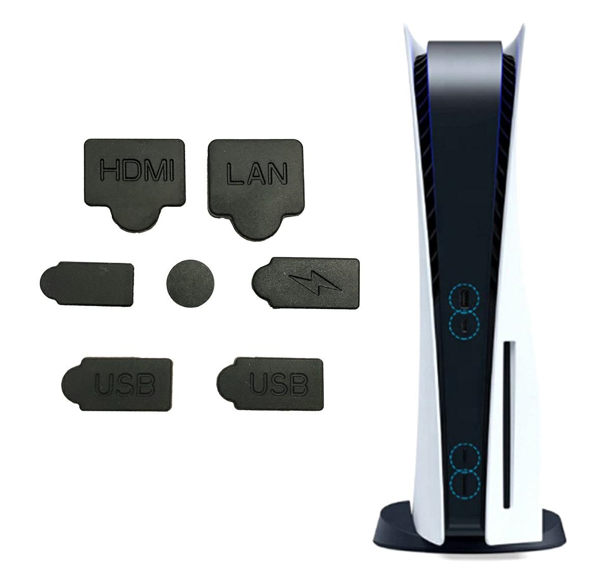 Playstation 5 priedų apsaugos rinkinys, 7 dalys, juoda spalva