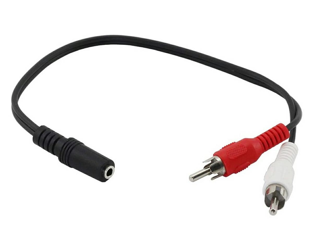 Adapteris 2x rca į mini jack 3.5 mm