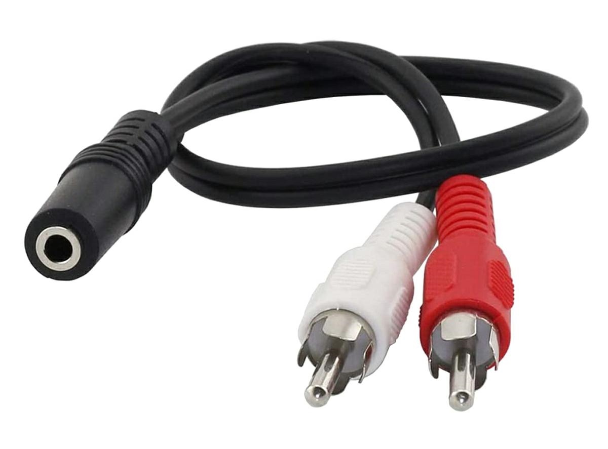 Adapteris 2x rca į mini jack 3.5 mm