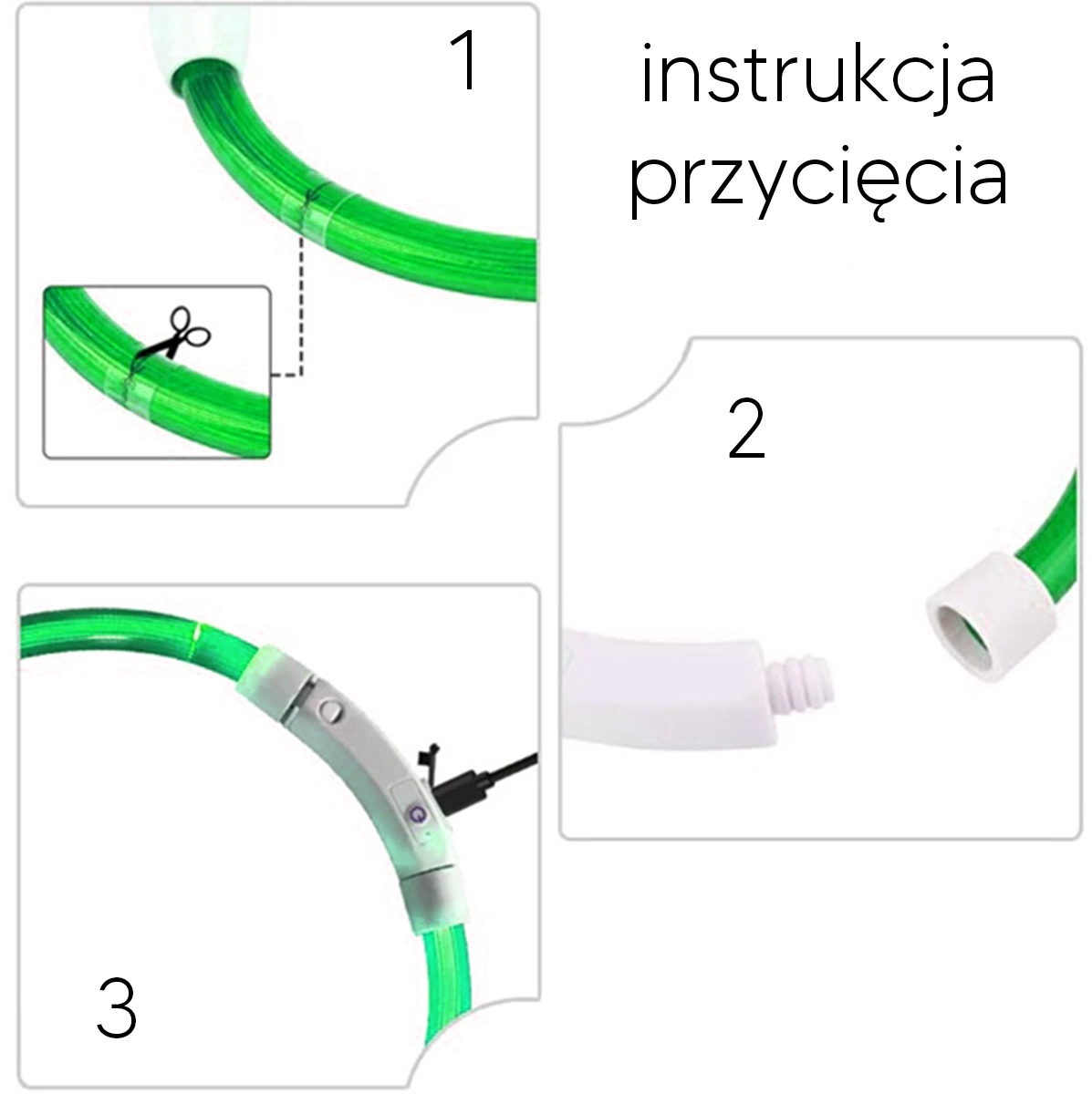 Šviečiantis led antkaklis, žalias, reguliuojamas