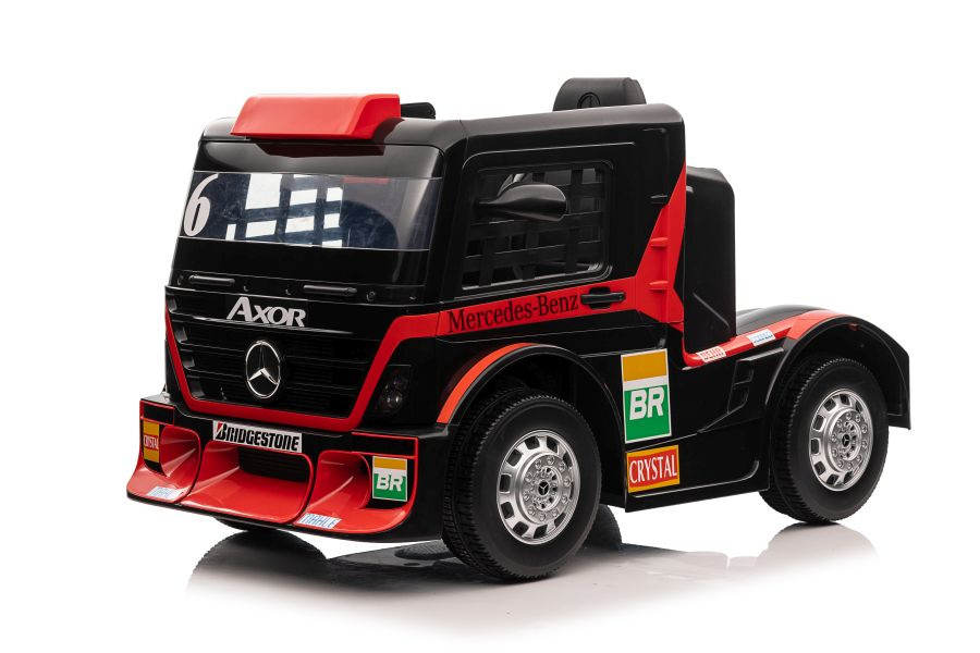 Vienvietis elektromobilis vaikams mercedes-benz axor xmx622, raudonas