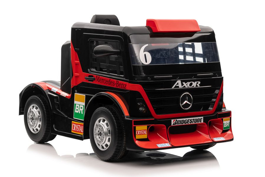 Vienvietis elektromobilis vaikams mercedes-benz axor xmx622, raudonas