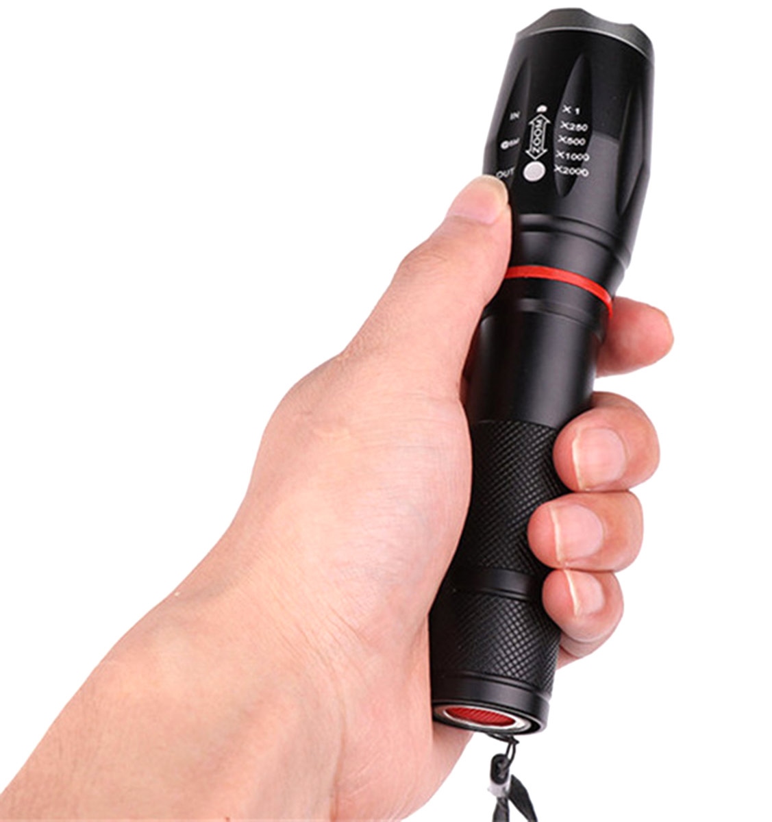 Žibintuvėlis zd76a led t6, su zoom funkcija, 300 m