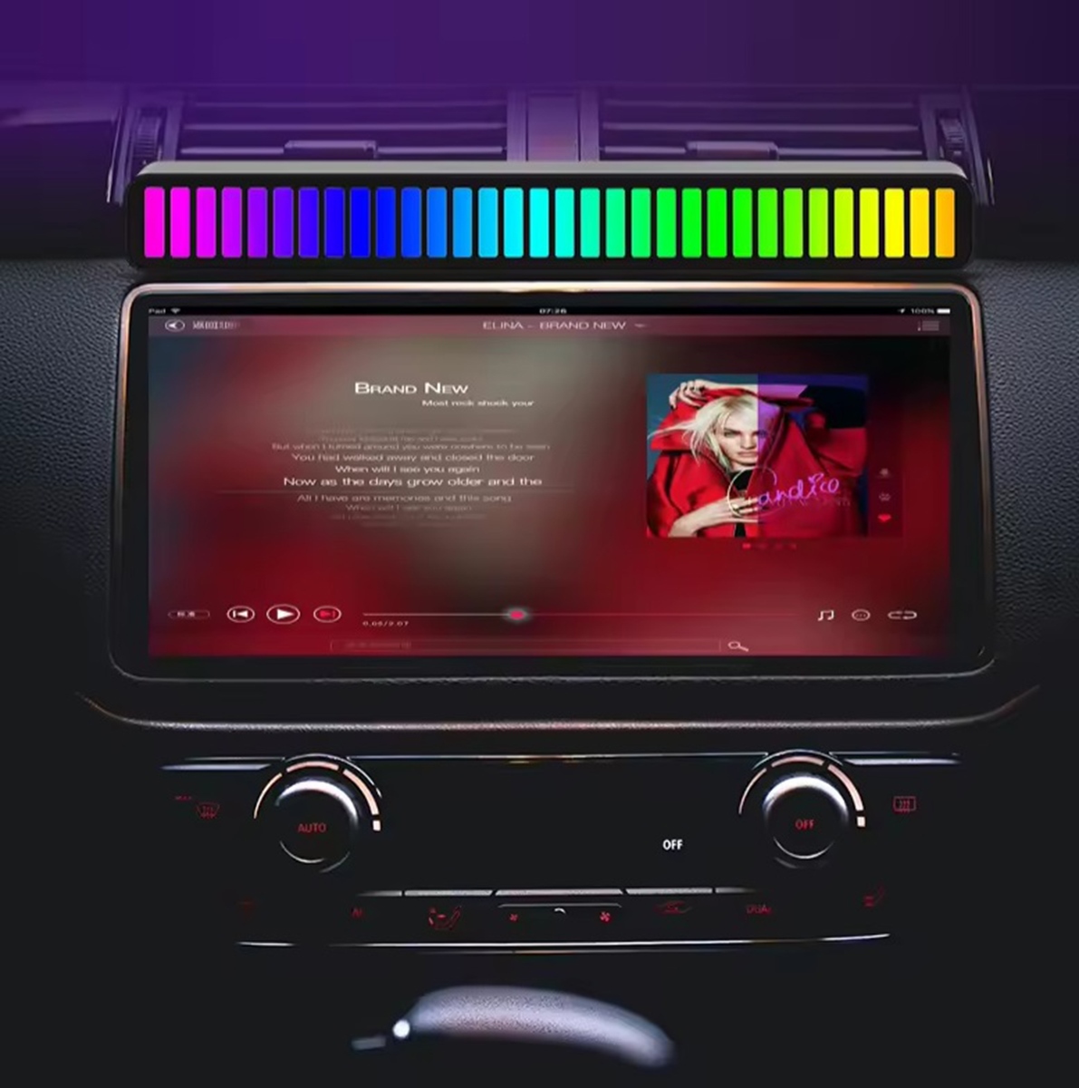 Garso ekvalaizeris su 32 rgb led diodomis