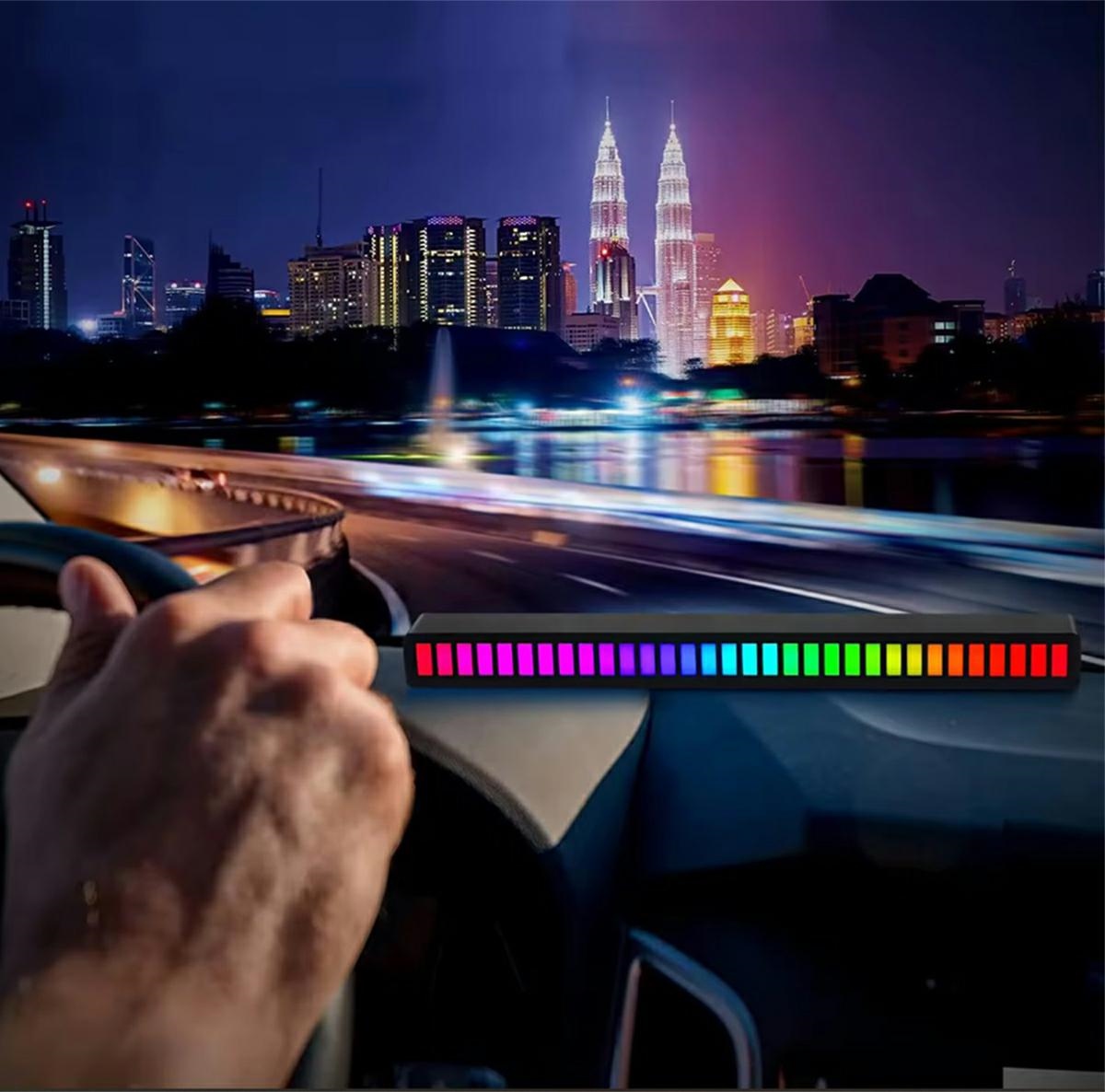 Garso ekvalaizeris su 32 rgb led diodomis