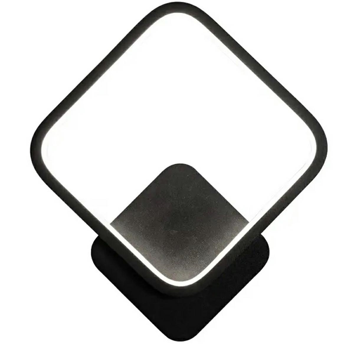 Sieninis led šviestuvas zd113a, 14w, 20x20 cm, juodas