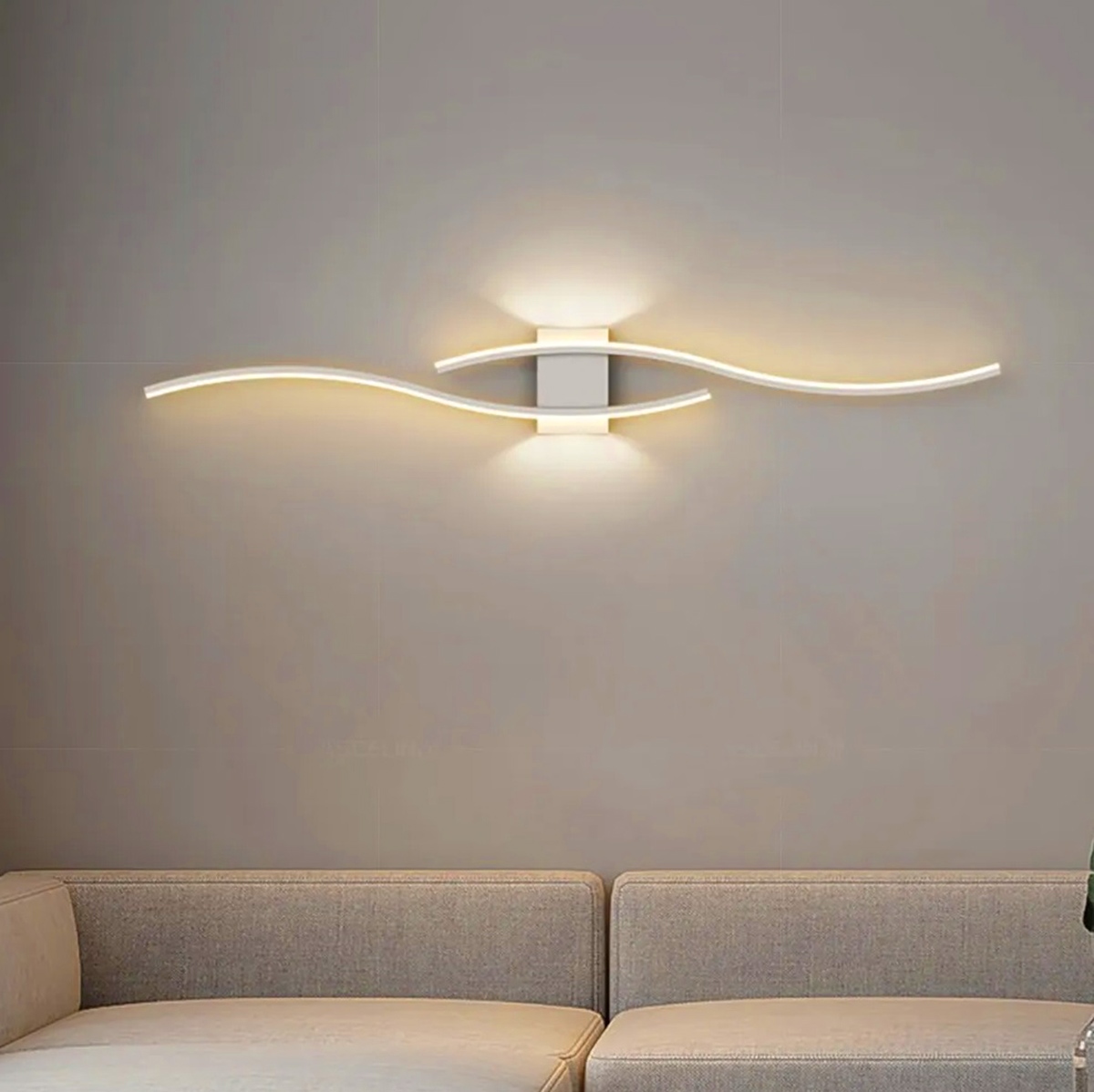 Led sieninis šviestuvas, 60 cm, baltas, šiltai balta