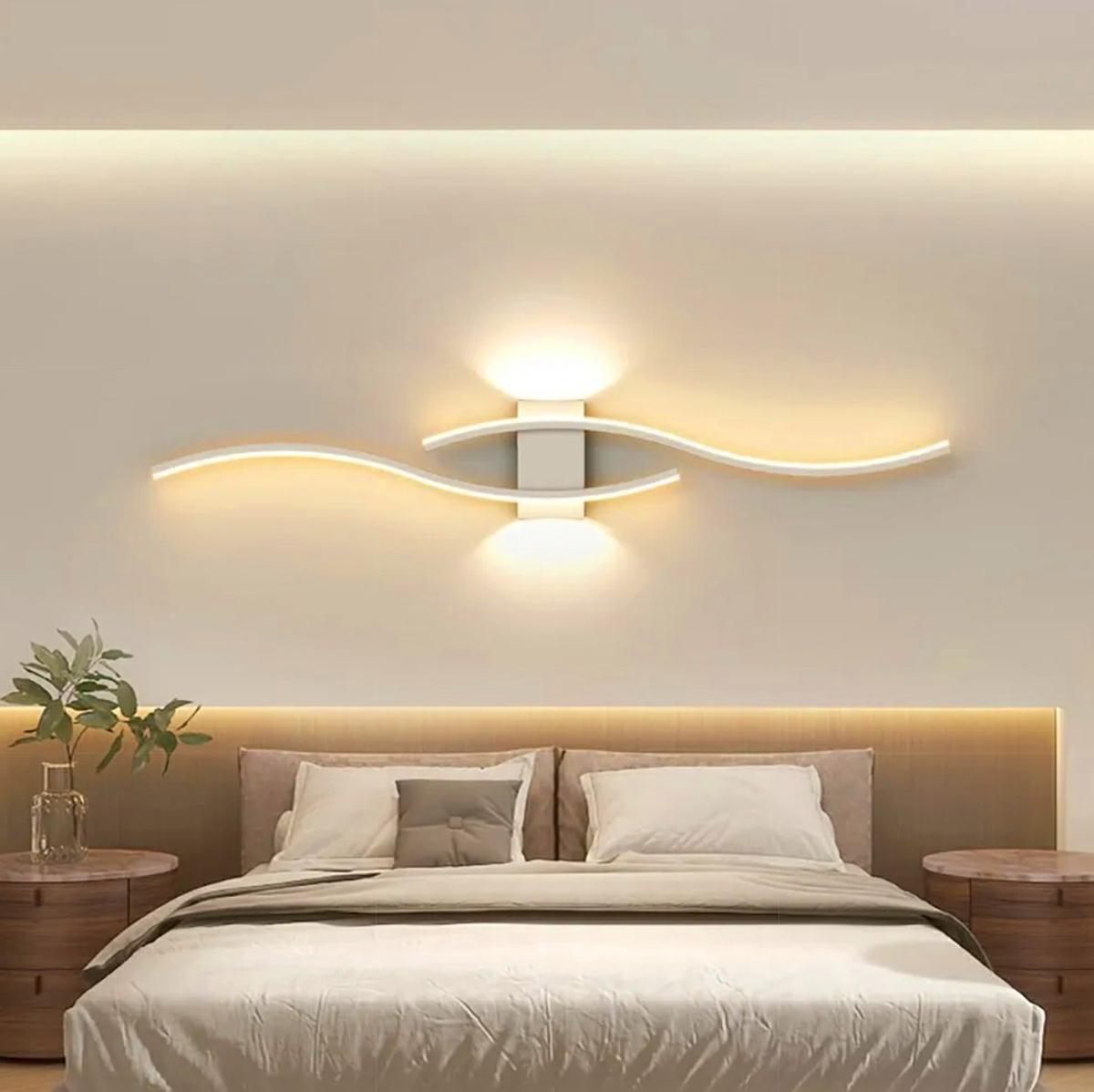 Led sieninis šviestuvas, 60 cm, baltas, šiltai balta