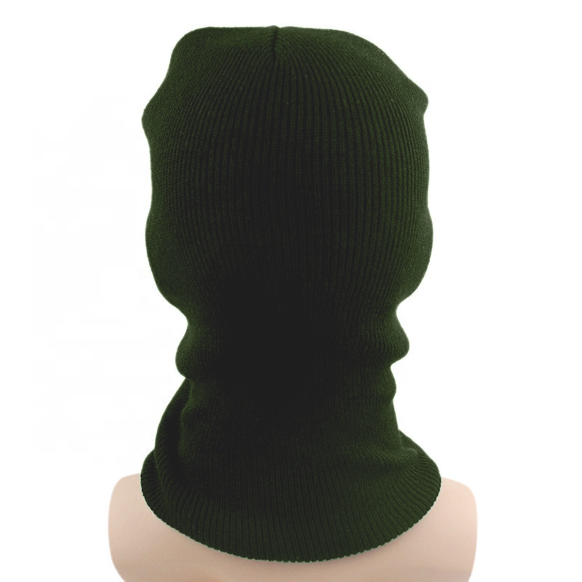 Žalia balaklava su 3 angomis, 37 cm