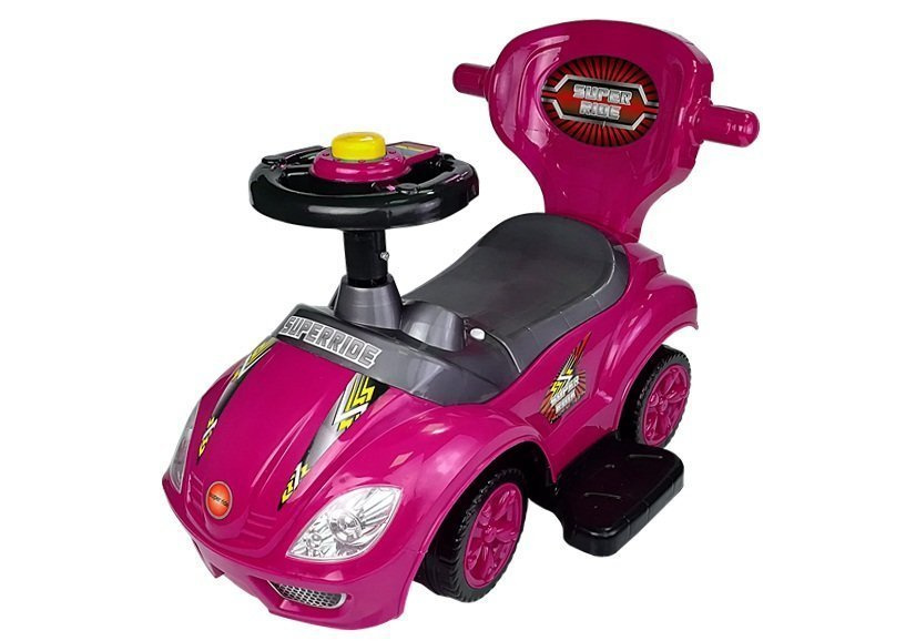Paspiriama mašinėlė-stumdukas mega car 3in1, rožinė