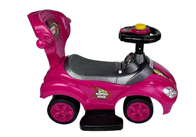 Paspiriama mašinėlė-stumdukas mega car 3in1, rožinė