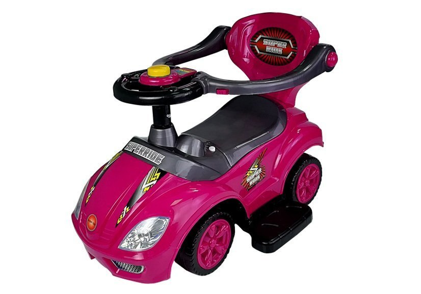 Paspiriama mašinėlė-stumdukas mega car 3in1, rožinė