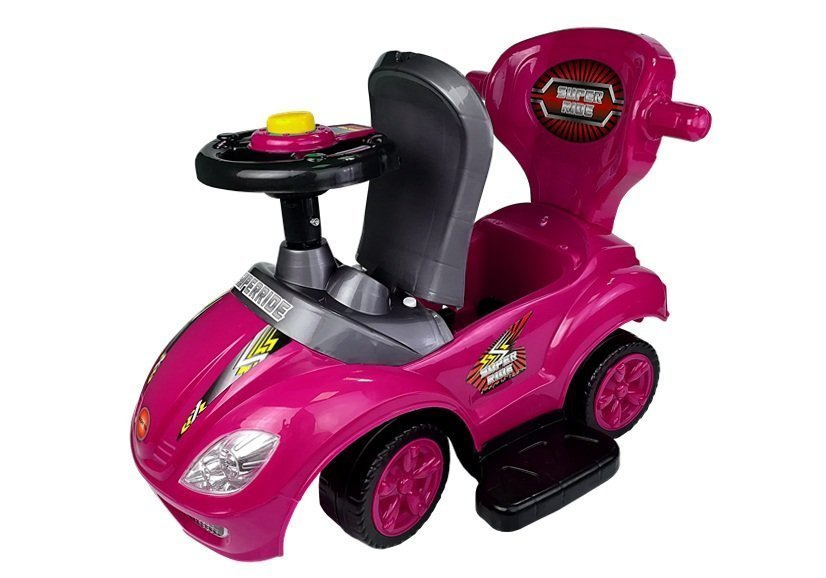 Paspiriama mašinėlė-stumdukas mega car 3in1, rožinė