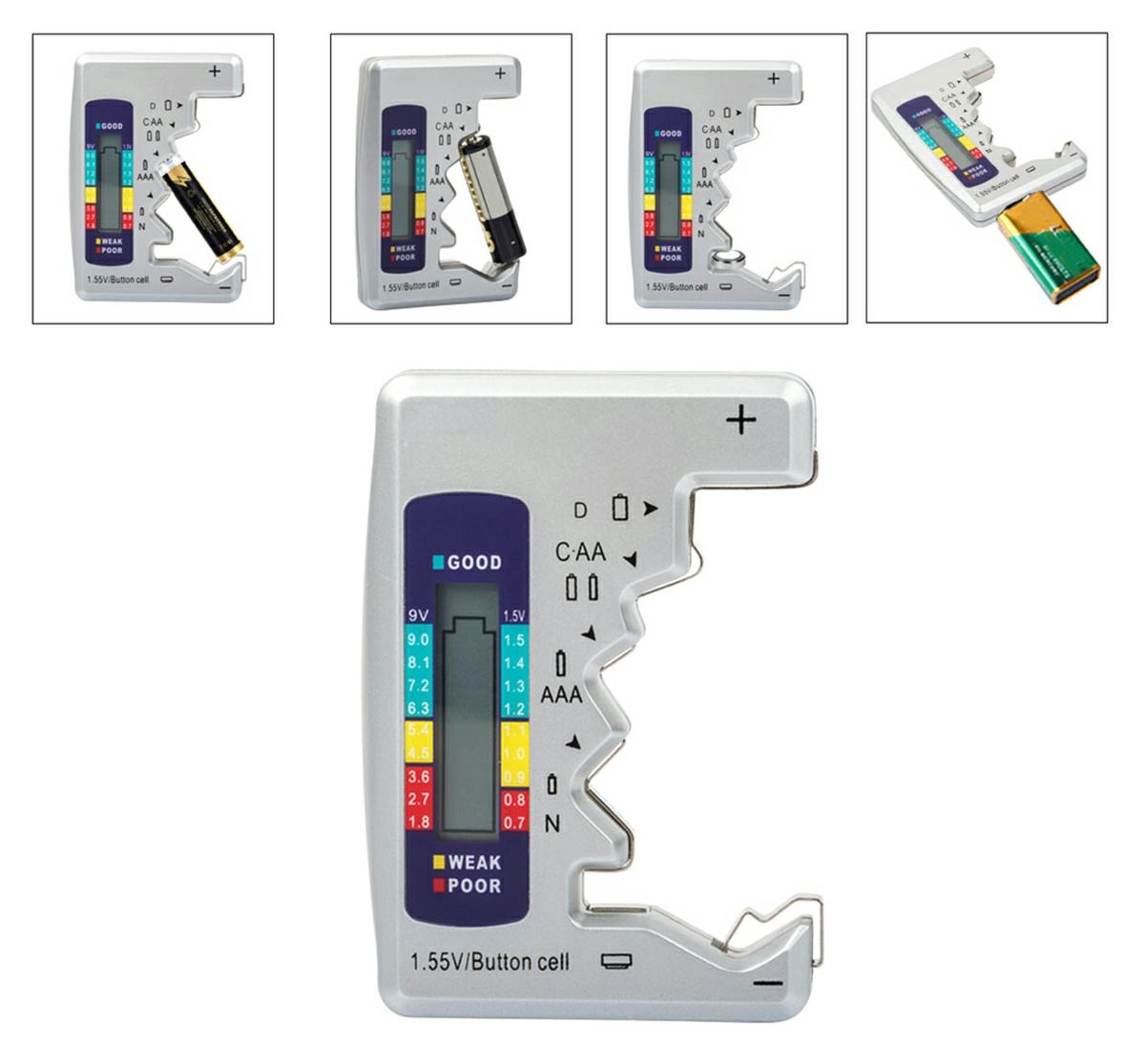 Baterijų testeris su lcd ekranu ag372b