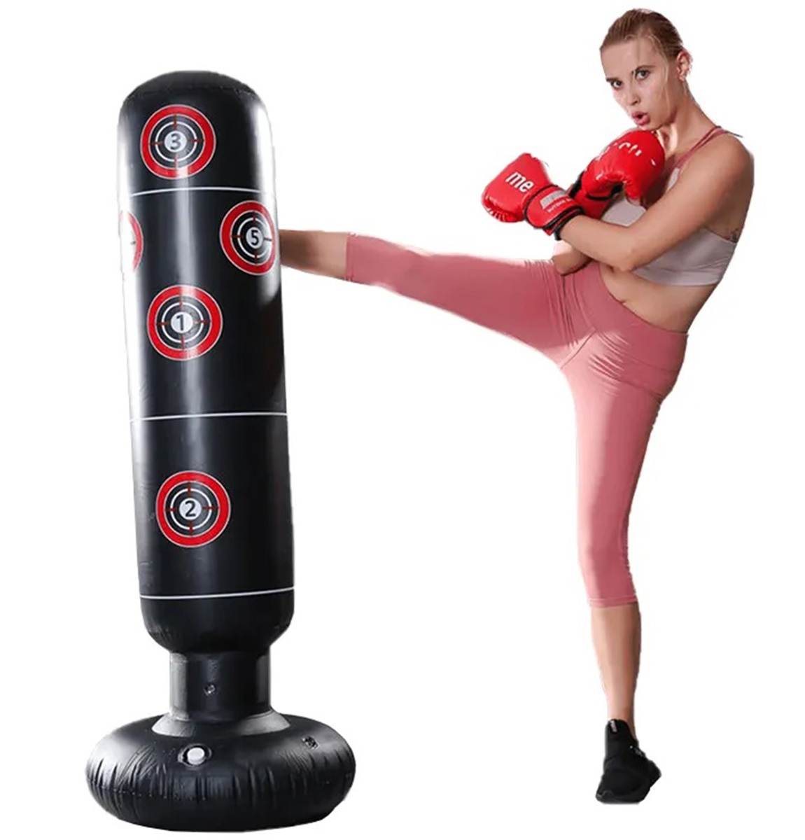 Bokso maišas su priedais, 160 cm, juodas