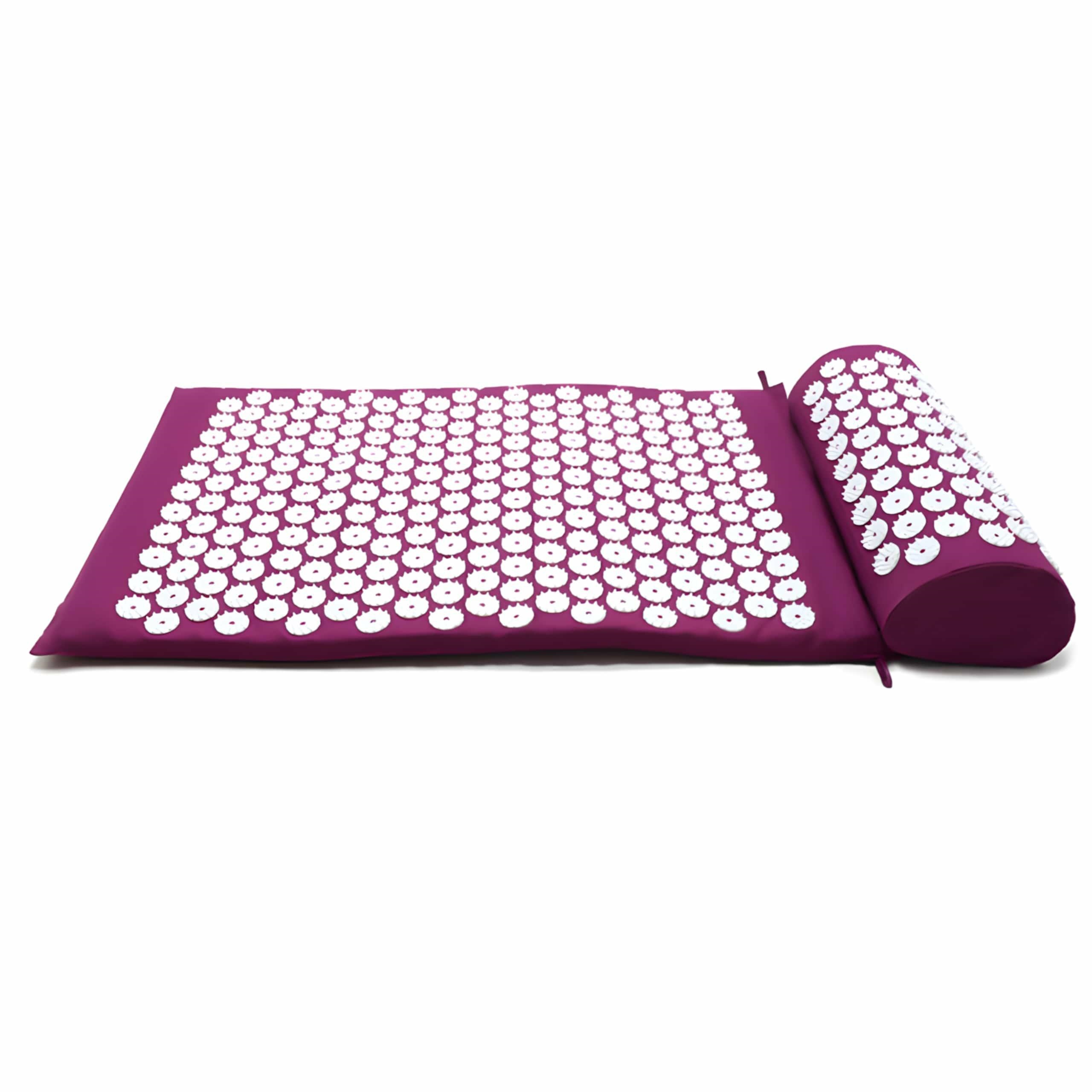 Akupresūros rinkinys su kilimėliu ir pagalve, 60x40x2 cm, violetinis