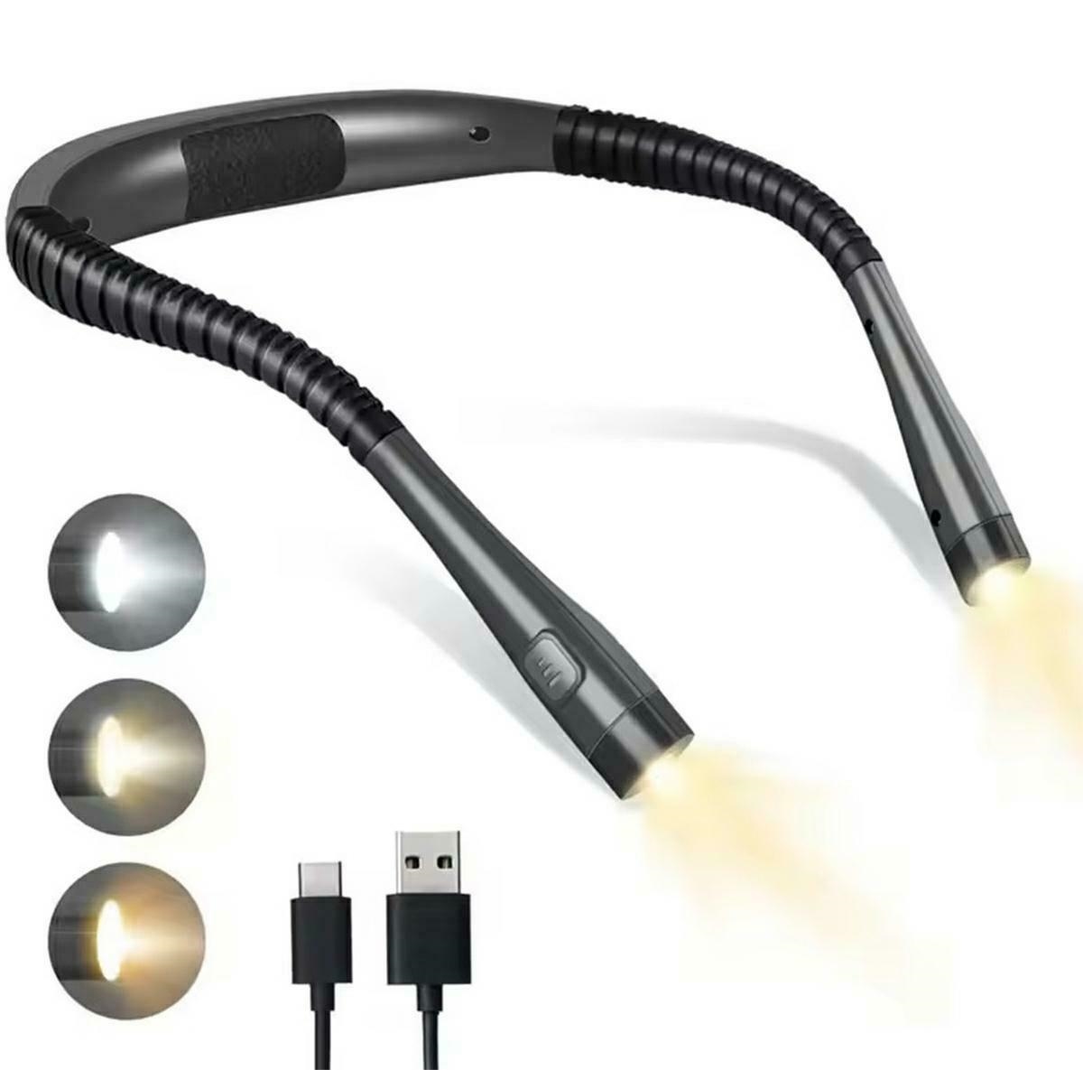 Led skaitymo lempa su akumuliatorium, juoda