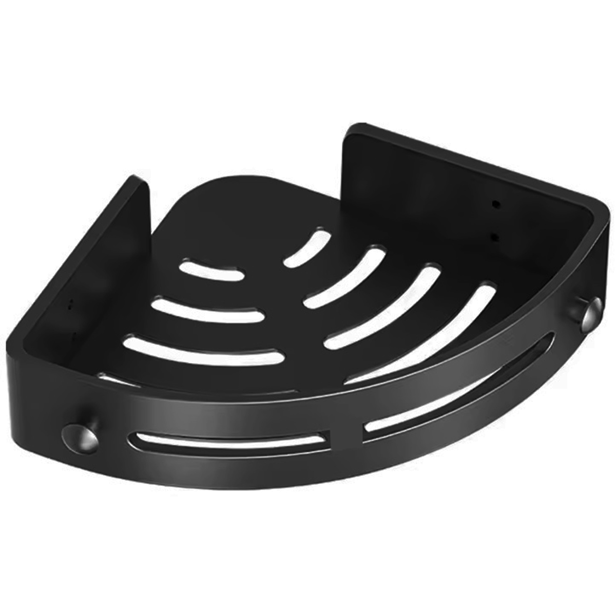 Kampinė plastikinė lentyna voniai, 2 vnt., juoda