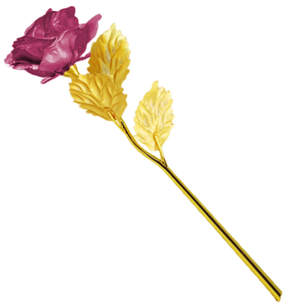 Auksinė rožė su violetiniais žiedlapiais, 24 cm