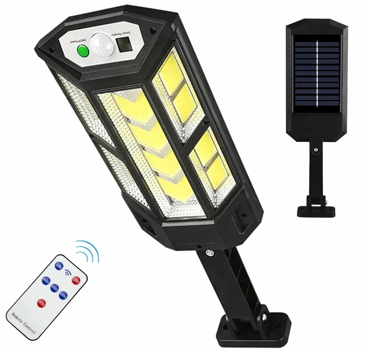 Saulės šviestuvas led 300w su judesio ir prietemos davikliu