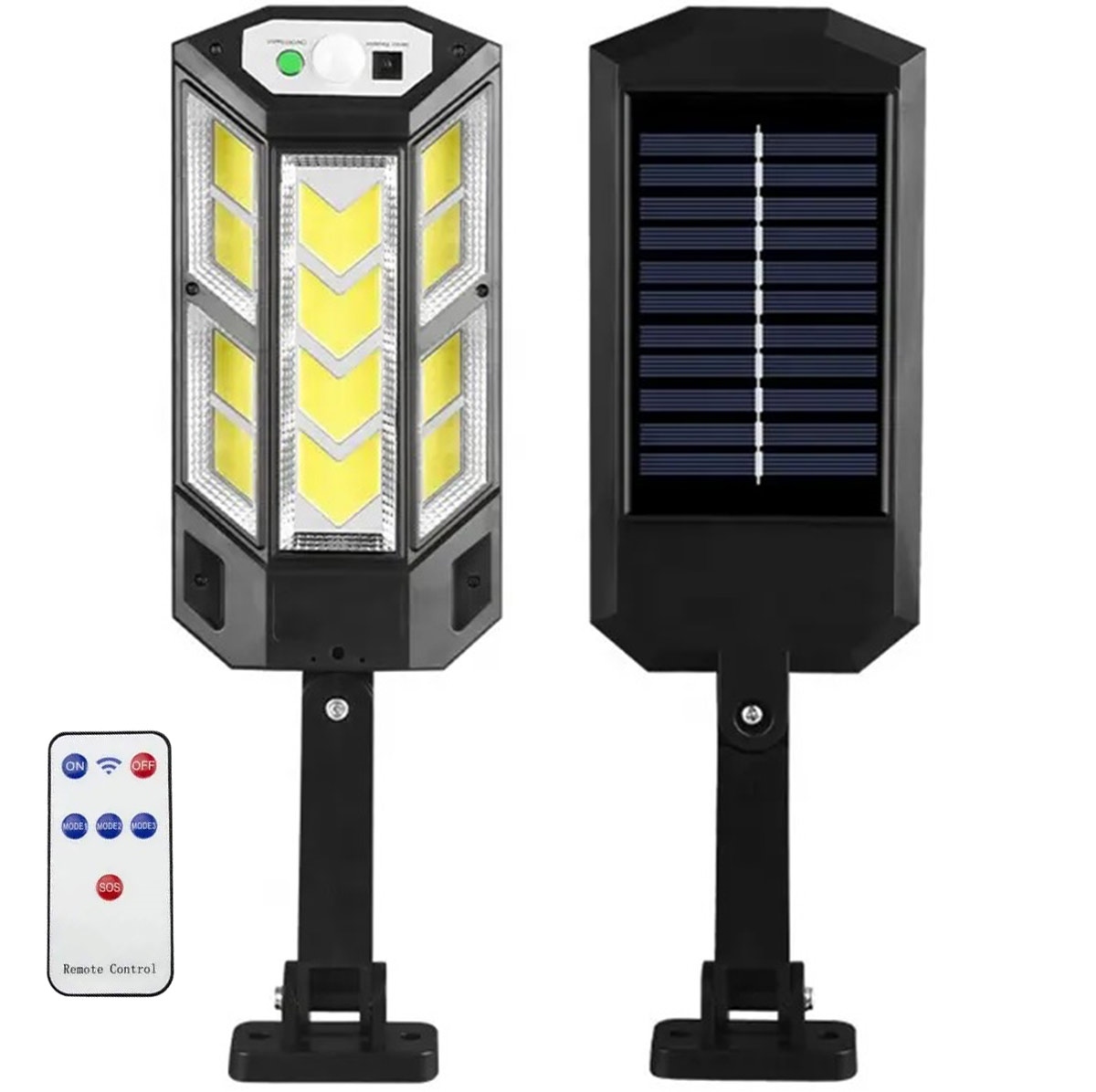 Saulės šviestuvas led 300w su judesio ir prietemos davikliu