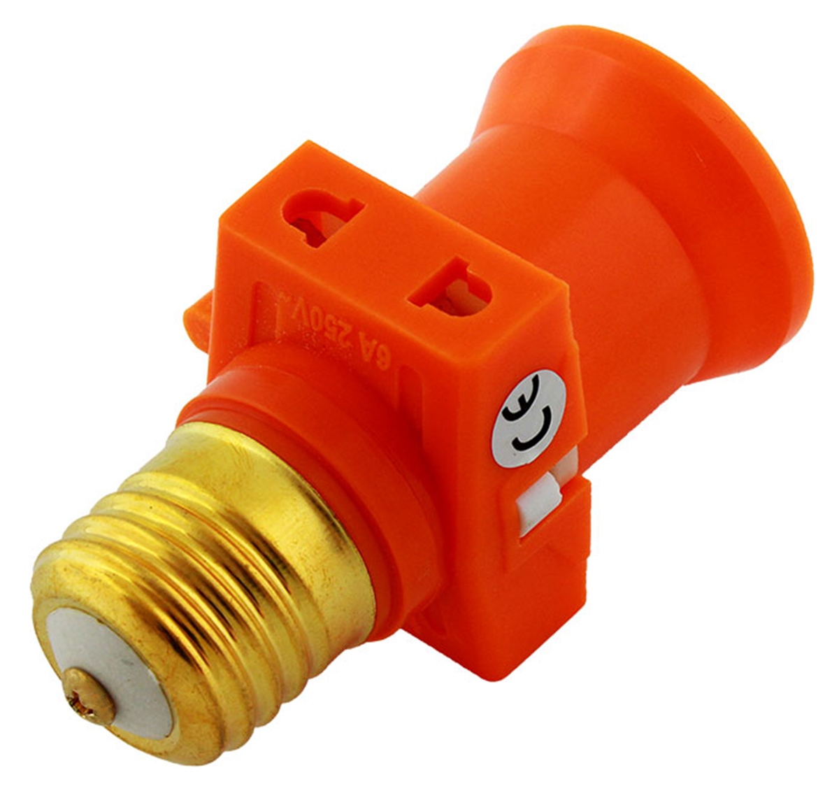 Adapteris e27, 2 lizdai, oranžinis